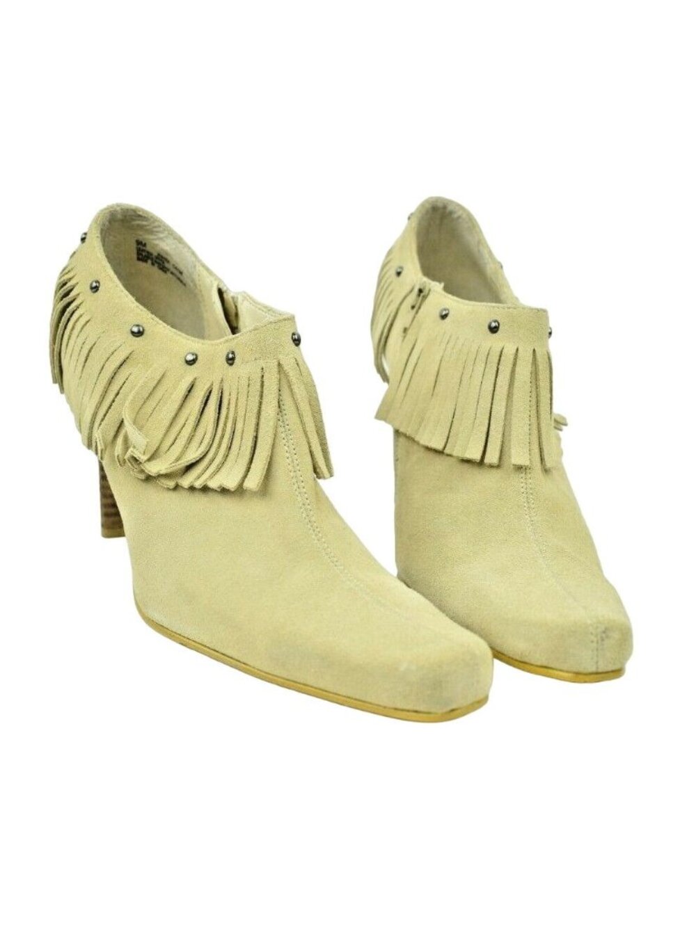 MIA Womens US Size 9 Hunter Tan Suede Leather Fringe Ankle Booties 4 inch Heels - Picture 2 of 11